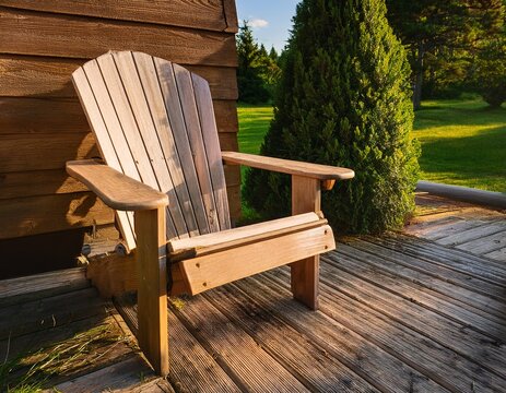 rustic wooden adirondack chair comfortable outdoor seating for relaxation