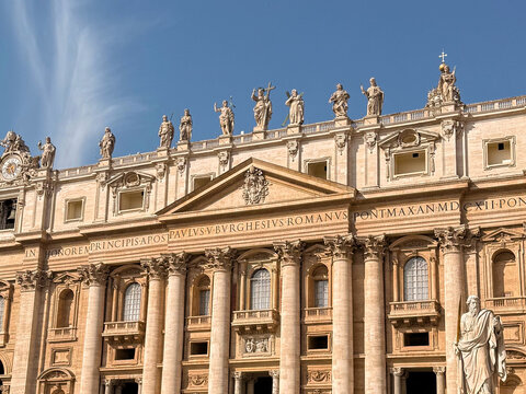 St Peter's Basilica Facade
Saints atop St Peter's basilica, Vatican City