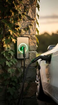 Electric vehicle charging at wall mounted charger