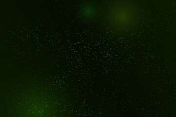 Abstract Dark Green Background with Sparkling White Particles and Glowing Ethereal Lights for Cosmic Space Design Layout © ARgraphic