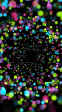 Abstract colorful circular bokeh rings concept modern background. Seamless looping vertical motion design. Video animation Ultra HD 4K 2160x3840