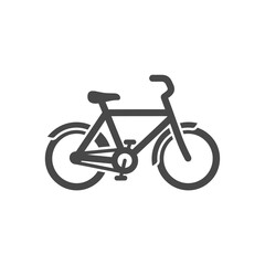 Fototapeta premium Simple Grey Bicycle Silhouette Icon for Urban Transportation and Fitness