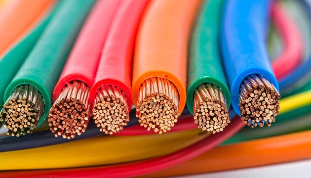 Cut multi‑core cable with colored wires exposed&hellip;