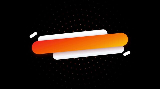 Dynamic orange and white gradient bars slide across black background with sliding smoothly across video abstract orange