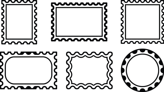 Vector stamp frame set with various borders and shapes for labels and badges