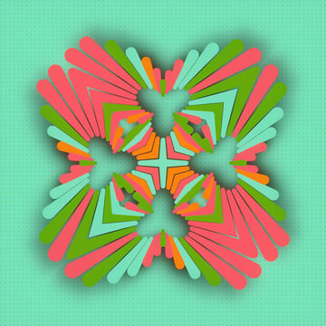 Industrial Radial 3D Structure in Blue and Copper