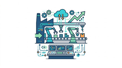 Fototapeta premium Industrial Automation and Smart Factory Technology Concept.