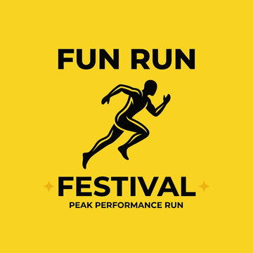 Energetic Fun Run Festival Graphic Design