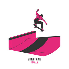 Naklejka premium Energetic Skateboarder Performing Aerial Trick At Extreme Sports Event