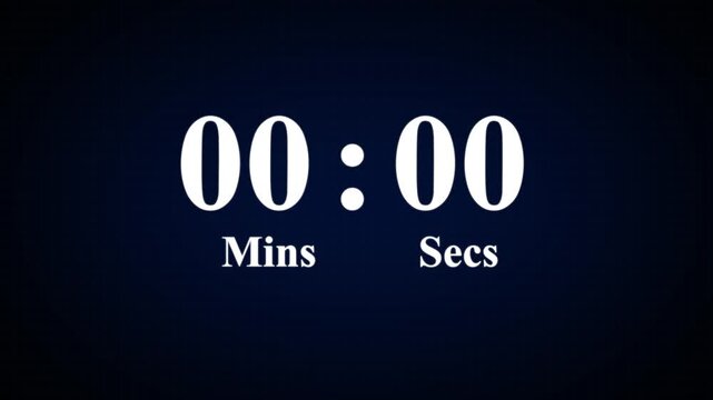 Minimal countdown timer animation from 5 to 0 seconds. 60 seconds countdown, Modern flat design with animation. High quality 4K video.