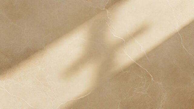 Soft Sunlight Moving Across a Luxury Beige Natural Stone Wall, Elegant Minimal Architectural Background Video