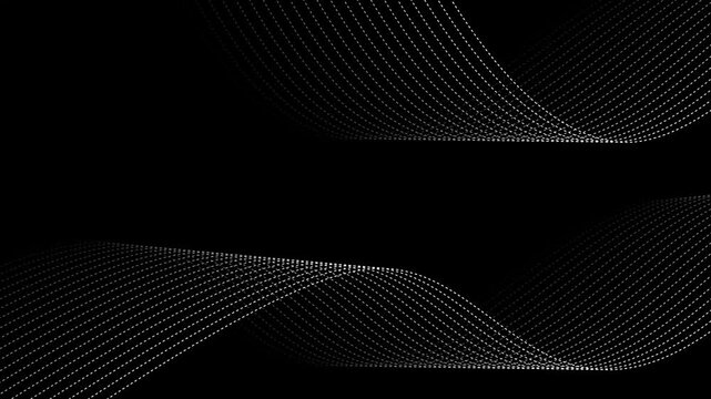 Abstract minimalistic background with curving dotted wave lines crossing top-right and bottom-left animation