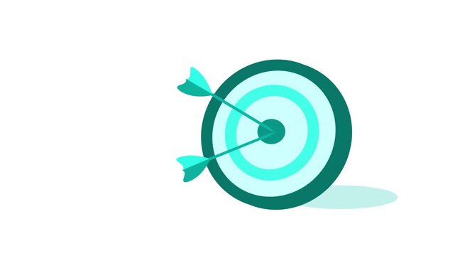 Target with arrows hitting bullseye animation