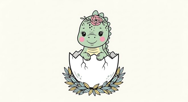 Petal-Crowned Baby Saurian