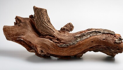 Fototapeta premium isolated piece of bark or brown branch for natural decorations
