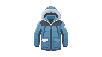Blue Winter Jacket with Fur Hood. © Lemon