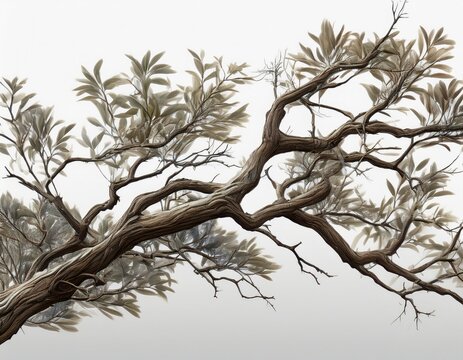 tree branch isolated on transparent and white background image