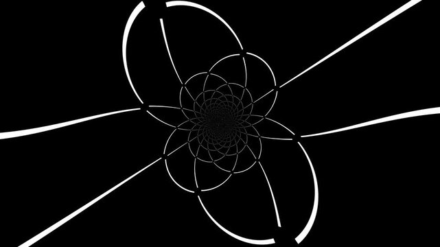 Hypnotic Concentric Flower Pattern with Optical Illusion Seamless Loop in 4K