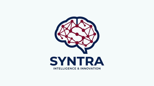 Syntra Intelligence Innovation Brain Logo Design.