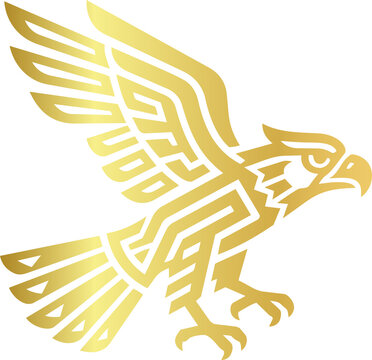 Mayan Aztec Hawk Totem Sacred Bird Golden Symbol