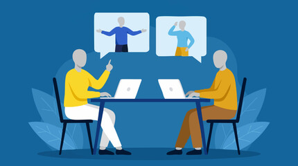 Fototapeta premium People using laptops for virtual online meetings and remote work collaboration