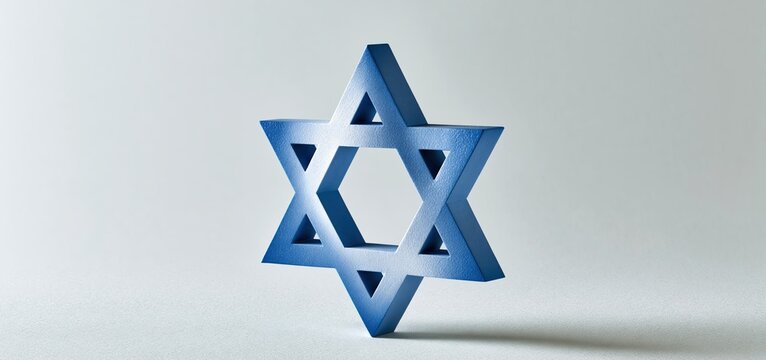 A simple Star of David centered against a plain background, symbolizing Jewish culture and heritage.