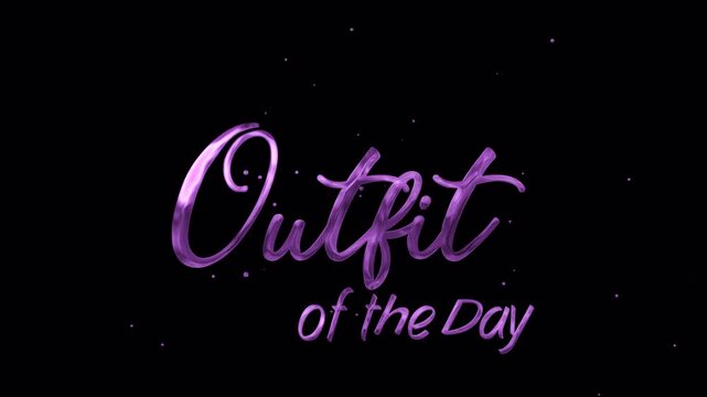 Outfit Of The Day Deep Lilac Handwriting Animation with smooth handwritten animation rendered in 4K resolution transparent background