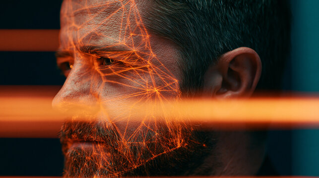 Digital Face Recognition Technology Network Visualization