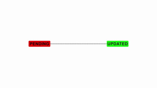 Progress bar transitions from red to green showing status update in sequence video