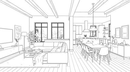 Fototapeta premium sketch of a house