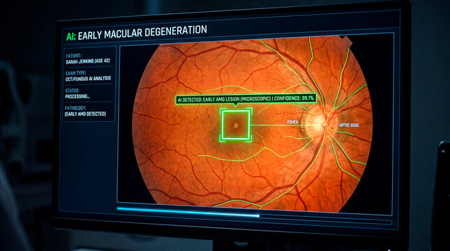 AI neural network processes retina scan to find eye diseases and conditions