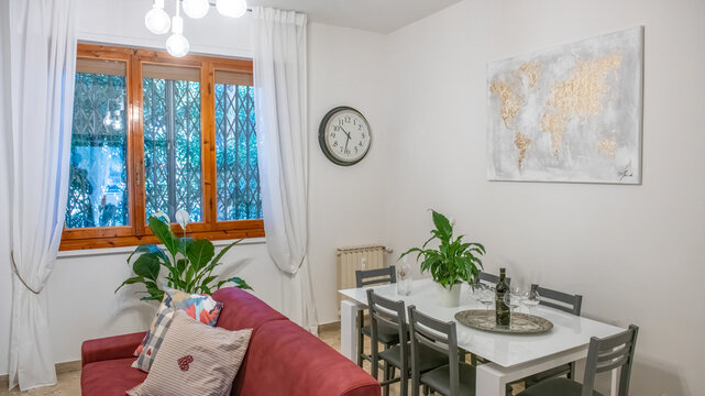 Spacious and cozy lounge area in a contemporary apartment for rent