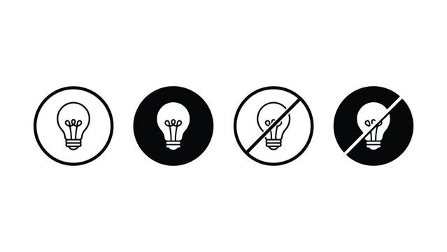 Lightbulb icon with prohibition symbols
