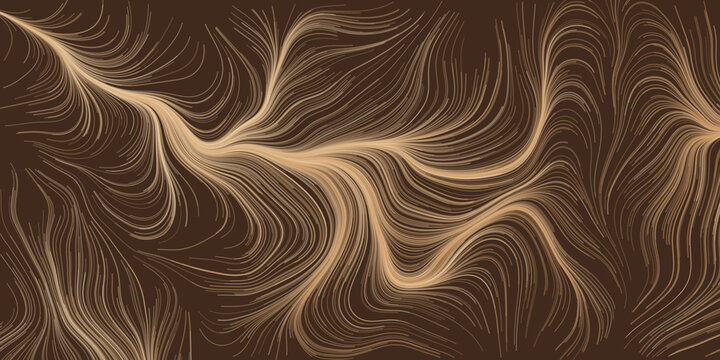 Abstract brown tree root pattern with organic lines and textured background
