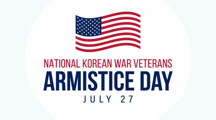 Fototapeta premium National Korean War Veterans Armistice Day design. July 27 US flag graphic for memorial events.
