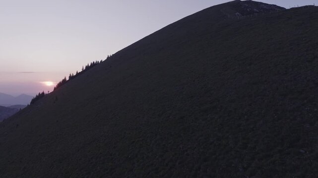 Sunset over beautiful mountain panorama in the Alps. Achenkirch, Austria