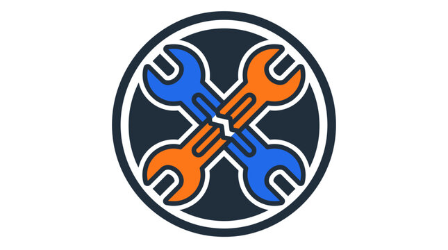 Crossed wrenches symbol repair service maintenance tool icon