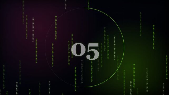 10-Second Digital Countdown Timer with Matrix Effect