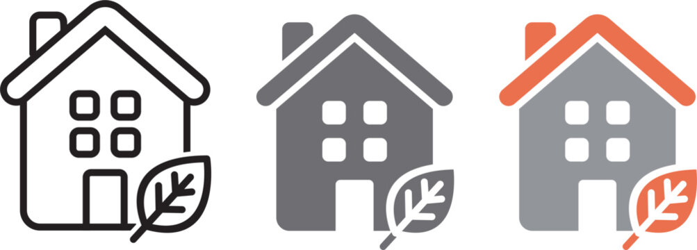 Eco House Icon. Sustainable Home Symbol. Simple Pictogram for Green Building, Eco Living, Energy Saving, Environmental Protection and Real Estate.