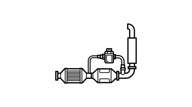 Exhaust system car parts diagram.