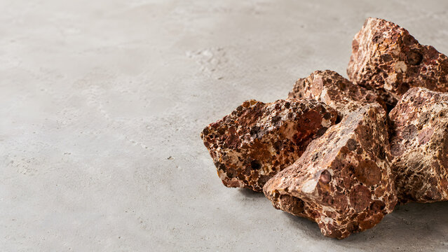 Bauxite Ore Pieces With Copy Space