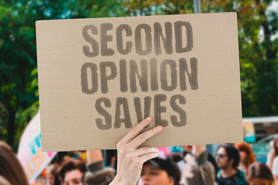 "Second Opinion Saves" Seeking another view can prevent costly errors. DIVORCE. SECOND. OPINION. SAVES. ERRORS.