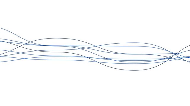 Colorful sine-wave lines background animation, minimalist abstract line wave animated