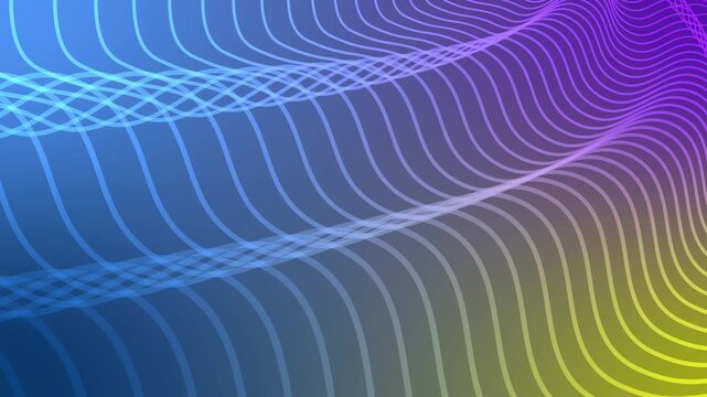 Monochrome flowing wave lines animation background, Background wavy lines forming abstract layered curves and intersecting paths