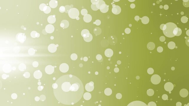 Abstract bokeh background with light flares and scattered circular light spots animation, soft gradient from left light to deeper right small sparkles