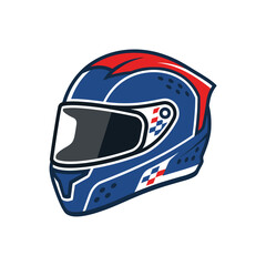 Fototapeta premium A colorful protective helmet for high speed racing activities on a white background