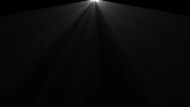 Spotlight beams descend from ceiling in dark empty stage horizontal composite video stage
