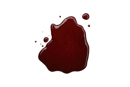Irregular crimson liquid puddle with small splatters
