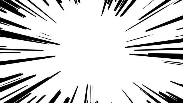 Black comic speed lines and manga action focus background