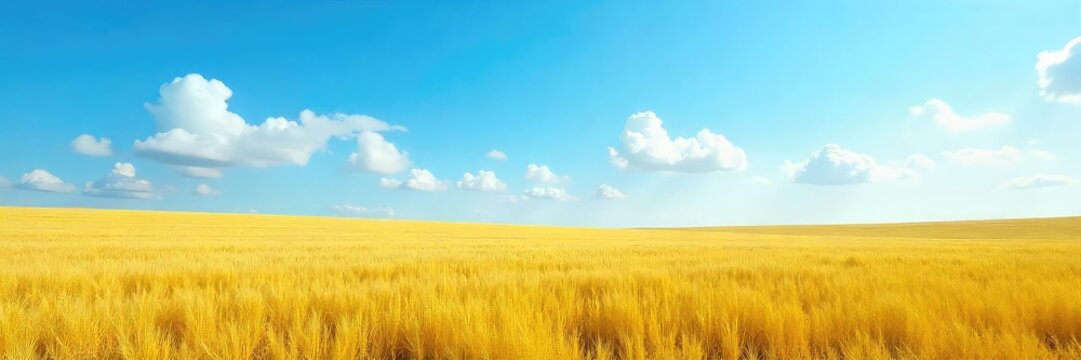 A vast, open field stretches to a clear blue sky, symbolizing boundless freedom and limitless possibilities  Perfect for concepts of liberation, escape, and open horizons , liberty, space, light